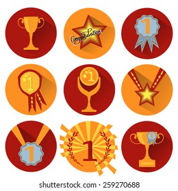 Trophy icon set. 