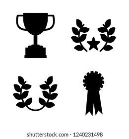 trophy icon set about winner, award and medal vector set
