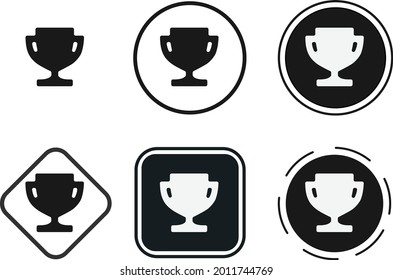 trophy icon set. Collection of high quality black outline for web site design and mobile dark mode apps. Vector illustration on white background