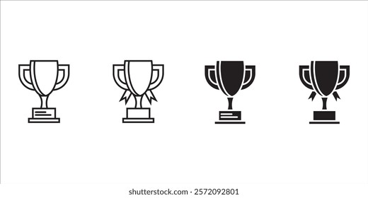 Trophy icon set. Trophy cup, winner cup, victory cup icon. Reward symbol sign for web and mobile.
