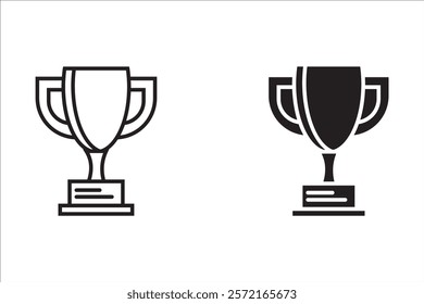 Trophy icon set. Trophy cup, winner cup, victory cup icon. Reward symbol sign for web and mobile.
