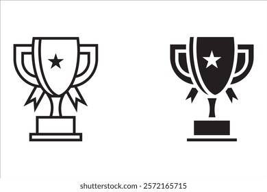 Trophy icon set. Trophy cup, winner cup, victory cup icon. Reward symbol sign for web and mobile.
