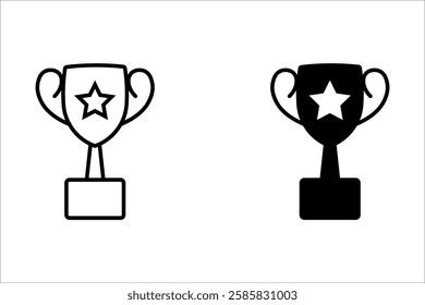 Trophy icon set. Trophy cup, winner cup, victory trophy icon. Gift symbol sign for web and mobile.