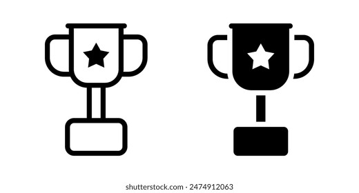 Trophy icon set. flat illustration of vector icon