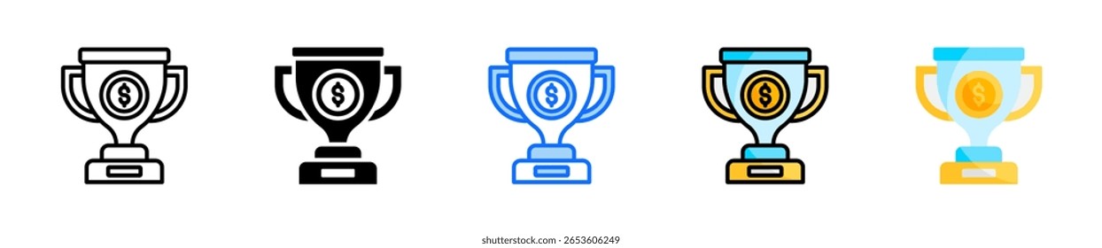 Troféu Conjunto de Ícones Coleção de Vários Estilos