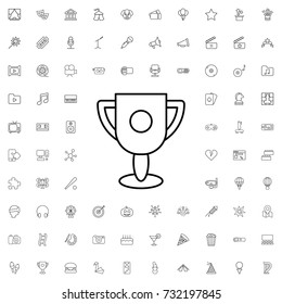 Trophy icon. set of outline entertainment icons.