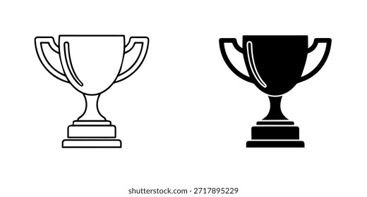Conjunto de iconos de trofeos que representan el éxito, el logro y la victoria en competiciones y premios