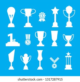 Trophy icon set, vector illustration.