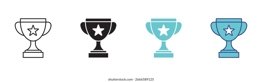 trophy icon set. vector illustration . 