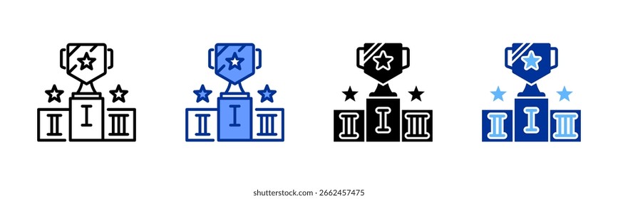 Colección de estilo múltiple de hoja de icono de trofeo