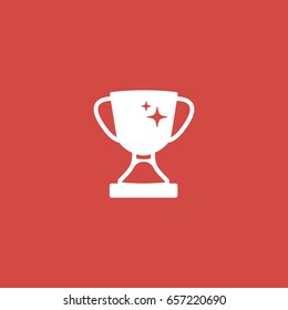 trophy icon. sign design. red background
