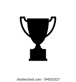 Trophy icon. Trophy silhouette. Black icon isolated on white background. Simple icon. Web site page and mobile app design element.