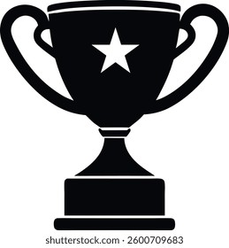 trophy icon silhouette Trophy icon. Trophy cup, winner cup, victory cup icon. Reward symbol sign