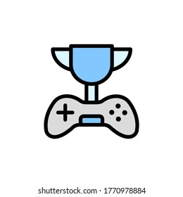 Trophy icon. Simple color with outline vector elements of video game icons for ui and ux, website or mobile application
