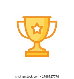 Trophy icon. Simple filled outline style for app and web design element. Winner, award, cup, champ, contest, prize, won concept. Vector illustration isolated on white background. EPS 10.