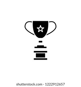 trophy icon. Simple outline vector of education set for UI and UX, website or mobile application