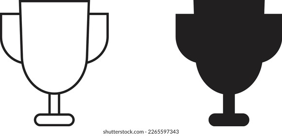 trophy icon simple trendy flat style line and solid Isolated vector illustration on white background. For apps, logo, websites, symbol , UI, UX, graphic and web design. EPS 10.