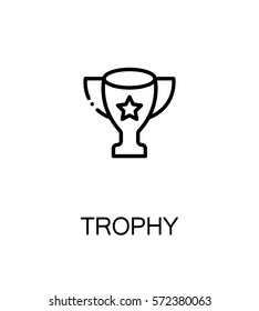 Trophy icon. Single high quality outline symbol for web design or mobile app. Thin line sign for design logo. Black outline pictogram on white background