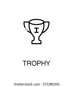 Trophy icon. Single high quality outline symbol for web design or mobile app. Thin line sign for design logo. Black outline pictogram on white background
