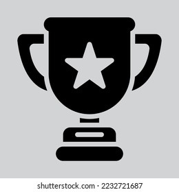 Trophy icon in solid style, use for website mobile app presentation