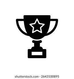 Trophy Icon with Star Center for Achievement