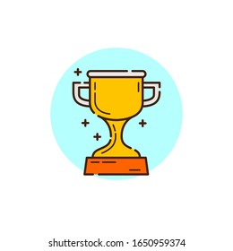 trophy icon for start up theme with line design style