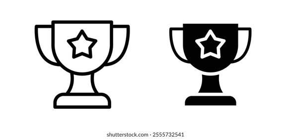 Trophy icon symbol collection on white background.