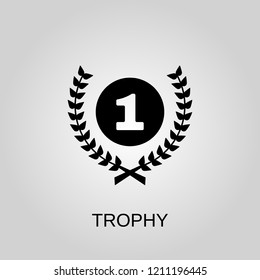 Trophy icon. Trophy symbol. Flat design. Stock - Vector illustration