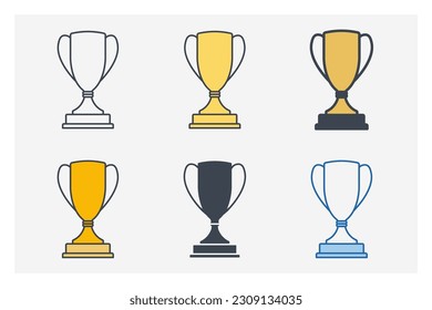 Plantilla de símbolo de trofeo para colección de diseño gráfico y web ilustración vectorial