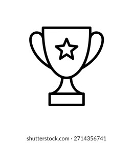 Icono de trofeo que simboliza la victoria y el premio al logro con un prominente elemento estelar aislado