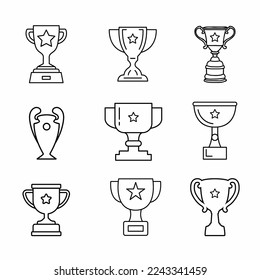 Plantilla de icono de trofeo. Ilustración vectorial de material.