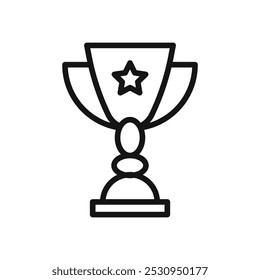 Trophy icon Thin line flat illustration