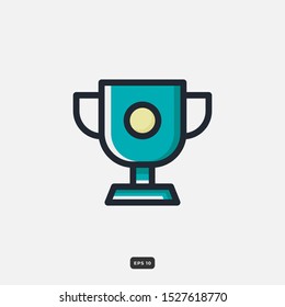 Trophy Icon in trendy flat style isolated on grey background. Trophy symbol for your web site design, logo, app, UI. Vector illustration, EPS10.