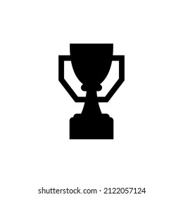 trophy icon in trendy flat style. black and white vector champion trophy