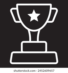 trophy icon in trendy flat style