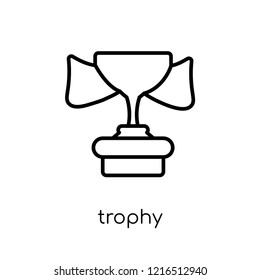 Trophy icon. Trendy modern flat linear vector Trophy icon on white background from thin line sport collection, editable outline stroke vector illustration