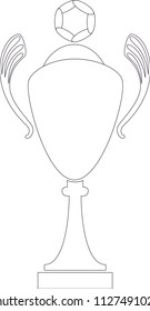 Trophy icon with two handle wings and medal on the top