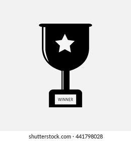 Trophy icon, trophy vector black color