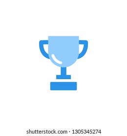 trophy icon vector blue monochrome color