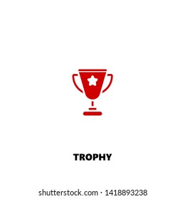 trophy icon. trophy vector design. sign design. red color