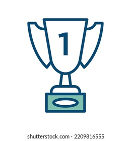 trophy icon vector design template in white background
