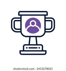 trophy icon. vector dual tone icon for your website, mobile, presentation, and logo design.