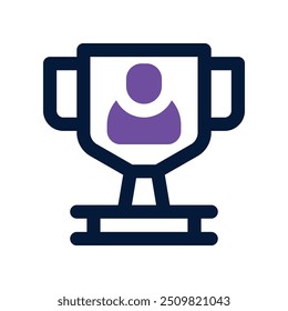 Icono de trofeo. Vector Icono de doble tono para su Sitio web, móvil, presentación y diseño de logotipo.