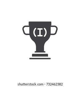 Trophy icon vector, filled flat sign, solid pictogram isolated on white. Achievement symbol, logo illustration.