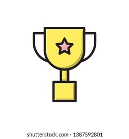 trophy icon vector filled outline design