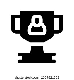 Icono de trofeo. Icono de glifo de Vector para su Sitio web, móvil, presentación y diseño de logotipo.