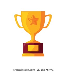 Trophy icon, trophy vector illustration, trophy clip art, trophy cup winner award icon,  isolated on white background
