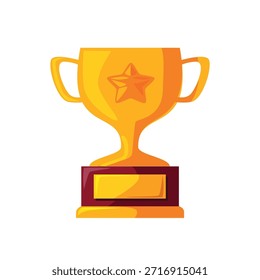 Trophy icon, trophy vector illustration, trophy clip art, trophy cup winner award icon,  isolated on white background