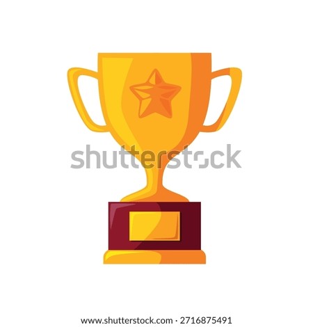Trophy icon, trophy vector illustration, trophy clip art, trophy cup winner award icon,  isolated on white background
