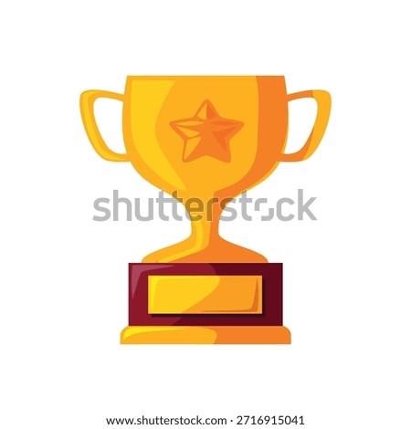 Trophy icon, trophy vector illustration, trophy clip art, trophy cup winner award icon,  isolated on white background